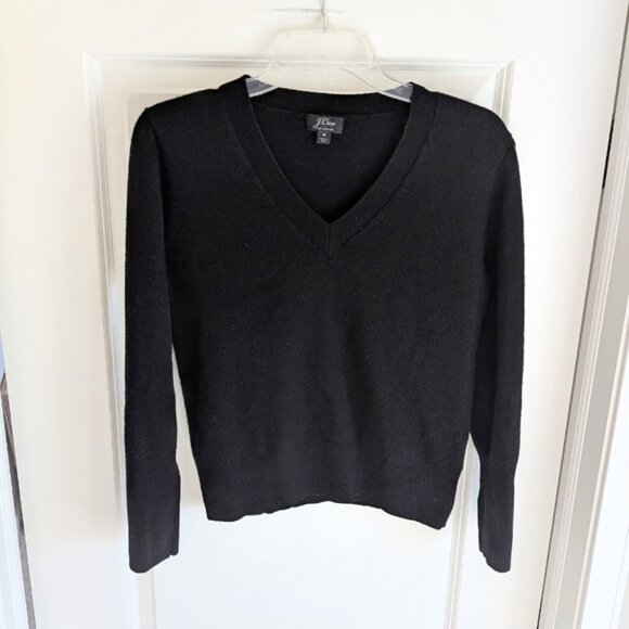 J. Crew Sweaters - J.Crew Cashmere V Neck Sweater, Black, Size Medium